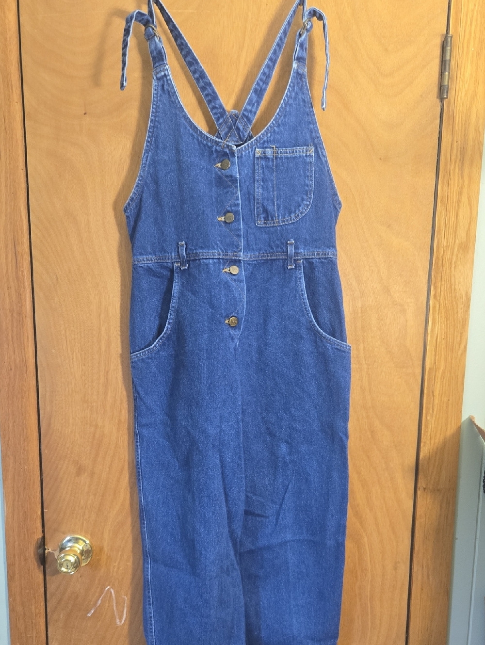 Vintage Lee DARK WASH Blue Denim Adjustable Relaxed Leg Overalls